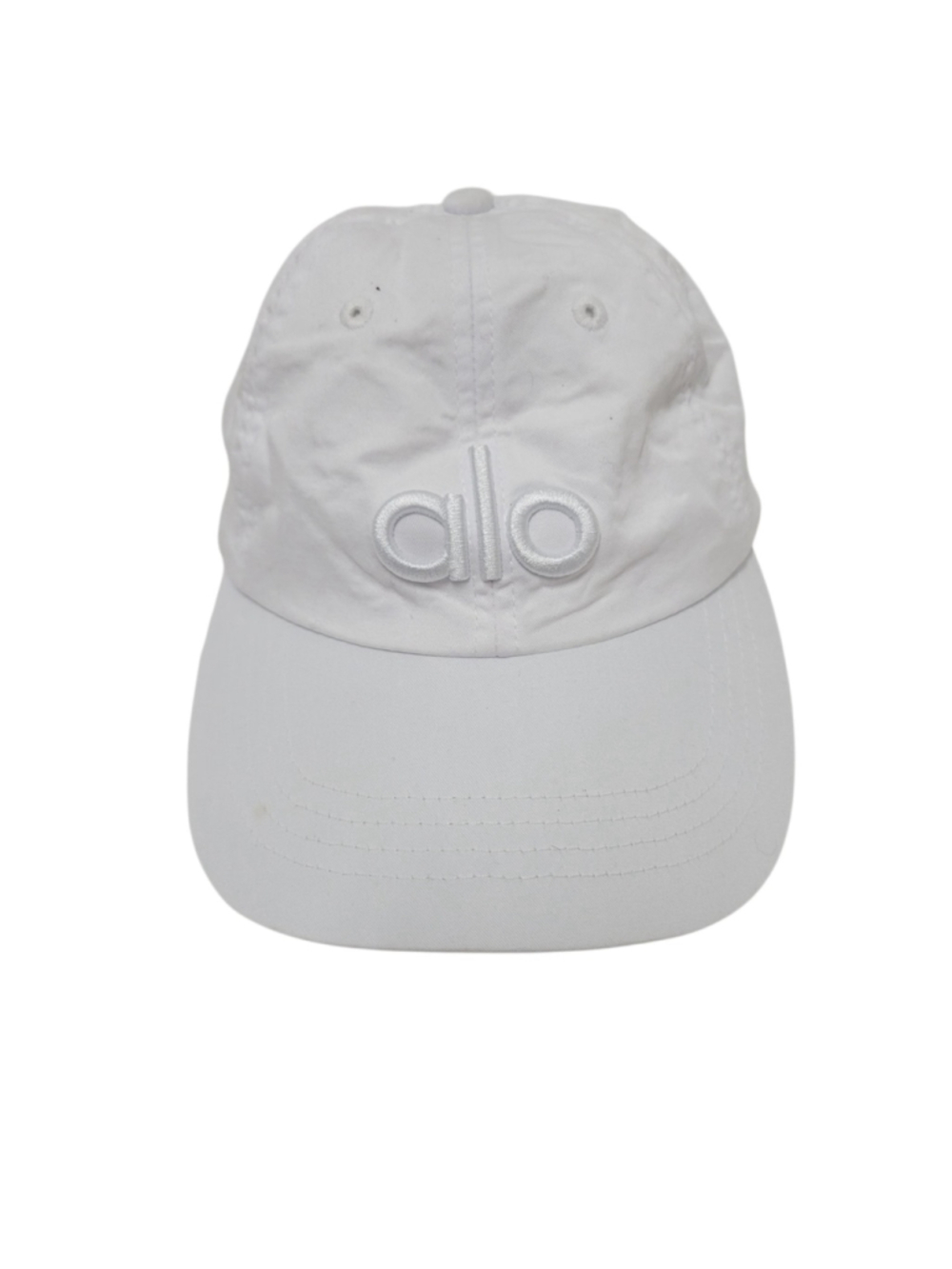 Alo Yoga Off-Duty Cap Women's White Cotton Cap Hat Embroidered Logo One Size